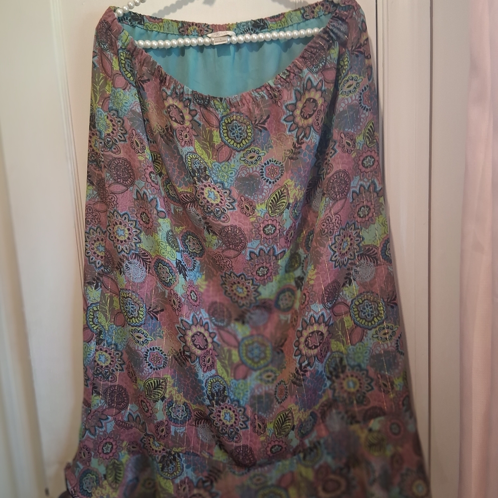 Christopher & Banks Multicolor Floral Maxi Skirt